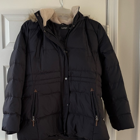 Ralph Lauren Faux-Fur-Trim Puffer Coat - Picture 1 of 4